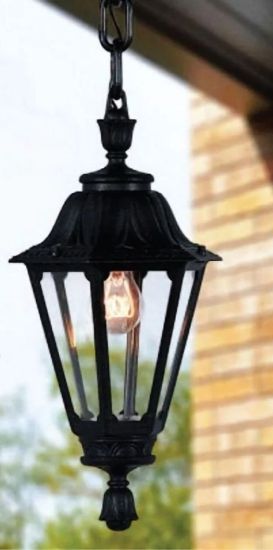 صورة فانوس علاقى خارجى  E26 اسود -ابيض فايبر ايطاليا